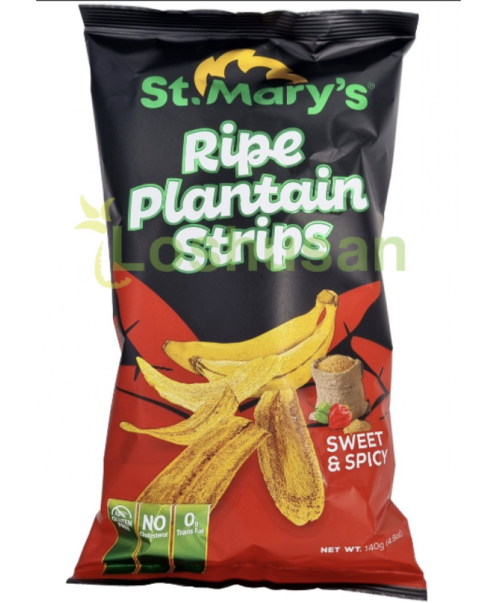St Mary’s Plantain Strips Sweet & Spicy 24 x 140g - 241698