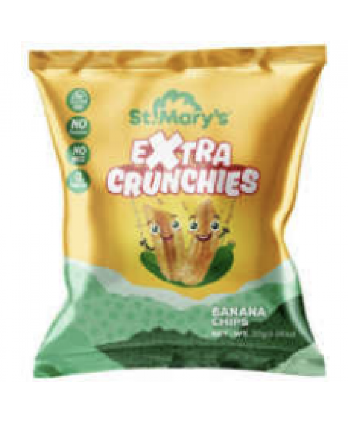 St Mary’s Banana Chips Extra Crunchy 100 x 30g - 227452