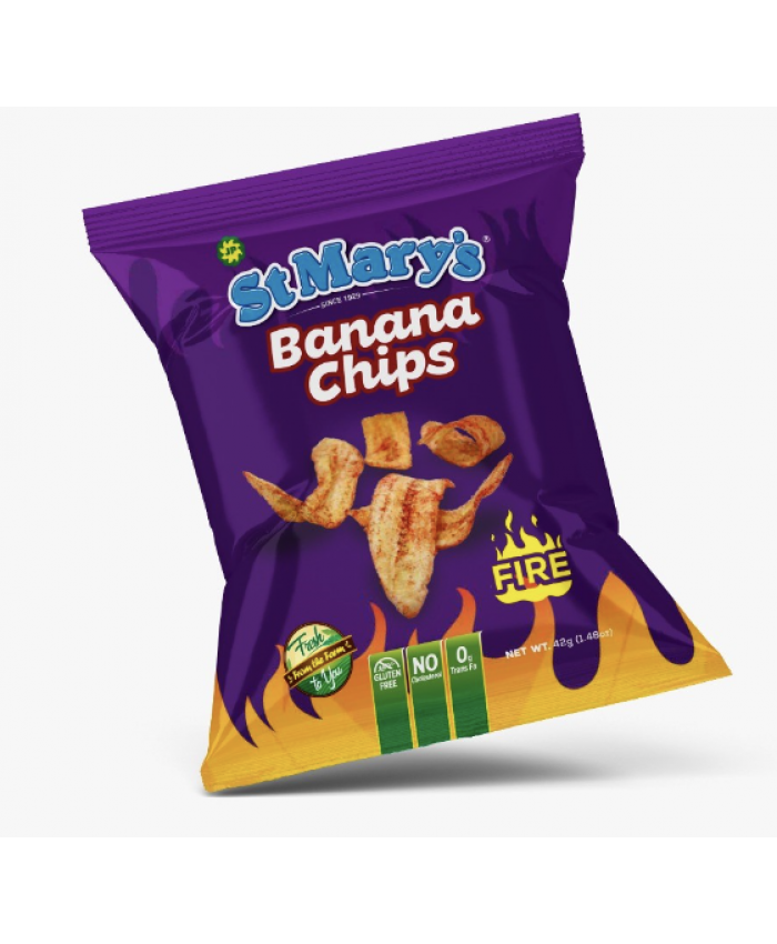 St Mary’s Banana Chips Fire 12x 42g - 241699