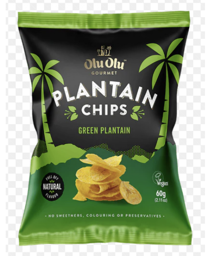 Olu Olu Plantain Chips Green 24 x 60g - 101189