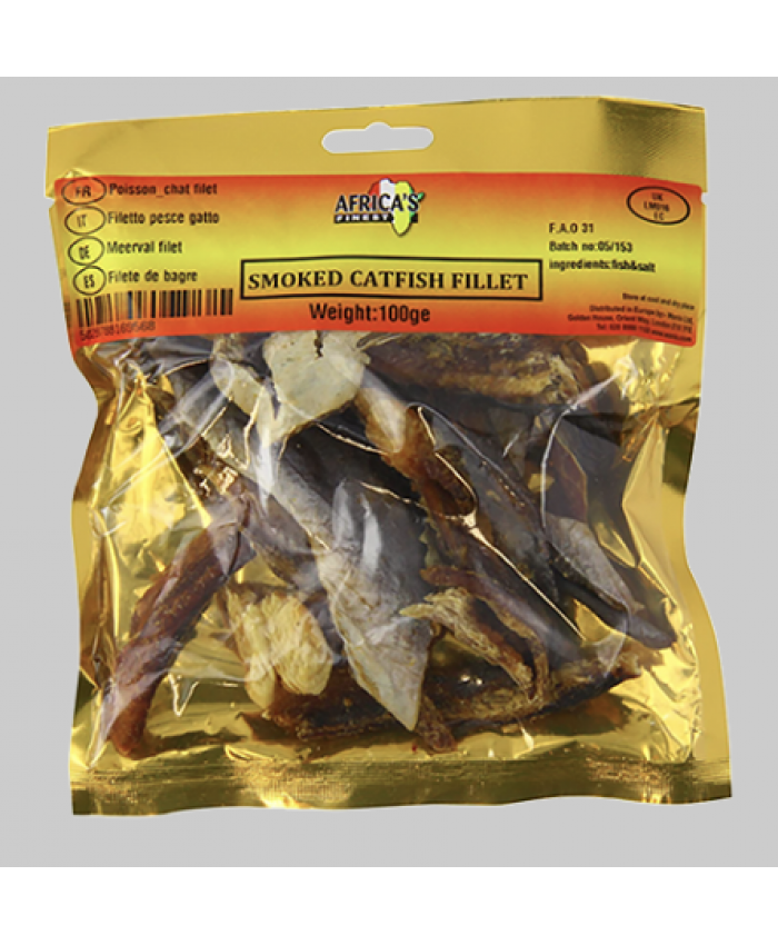 Africa’s Finest Smoked Catfish Fillet 10 x 100g - 227799 10 x 200g - 227815 / 5 x 400g - 235546