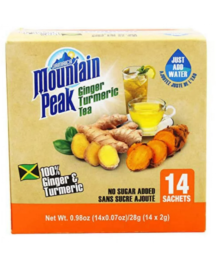 Mountain Peak Ginger Turmeric Tea Unsweetened 12 x 14 x 2g - 241770